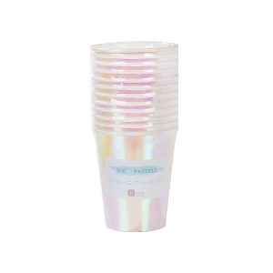 Vasos de plástico iridiscentes
